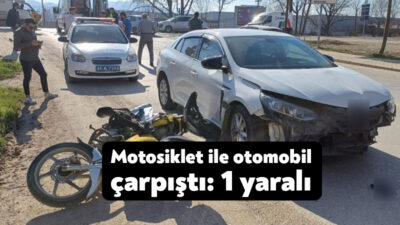 Kocaeli'nin Başiskele ilçesinde otomobil ile çarpışan motosikletli yaralanarak hastaneye kaldırıldı.