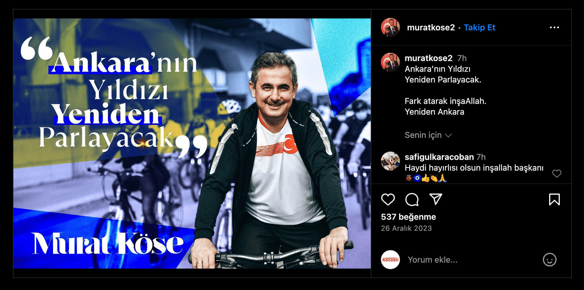 Murat Kose secim slogani