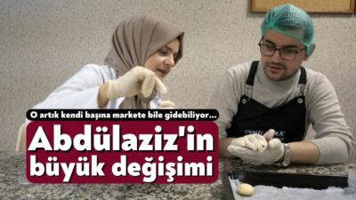 Kocaeli'de Cemil Meriç Engelsiz Yaşam Merkezi'nde eğitim alan Abdülaziz Aslankaya,