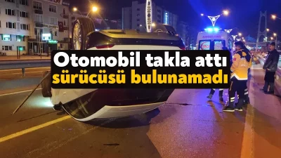 Kocaeli'nin İzmit ilçesinde otomobil takla attı, sürücü ise olay yerinde