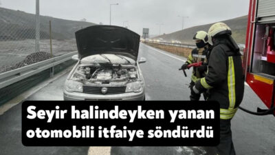 Kocaeli Kuzey Marmara Otoyolu'nda seyir halinde olan otomobilin motor kısmında