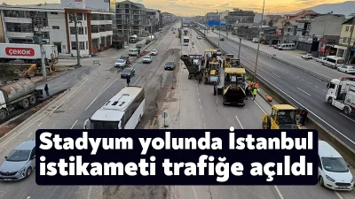 Köseköy Koridoru Alikahya Stadyum bağlantı yolu çalışmaları kapsamında D-100 İstanbul