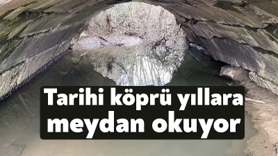 Kocaeli'nin Kartepe ilçesinde bulunan tarihi Roma köprüsü sel, taşkın ve