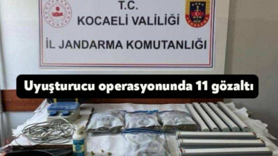 Kocaeli'de jandarma ekiplerince yapılan operasyonda çok sayıda uyuşturucu ele geçirilirken