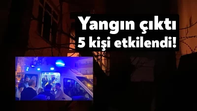 Kocaeli'nin Gebze ilçesinde apartmanın birinci katındaki dairenin mutfak kısmı alevlere
