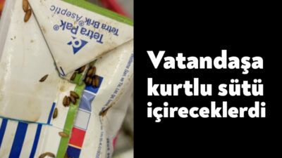 Büyükşehir Zabıtası, Gebze’de bir markete yaptığı denetimde ambalajı kurtlanmış süt