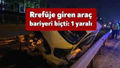 Kocaeli D-100 bağlantı yolunda kontrolden çıkan panelvan, refüje çarparak demir