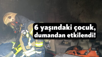 Kocaeli'nin Gebze ilçesinde 4 katlı apartmanın zemin katındaki daire alevlere
