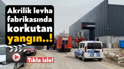 Kocaeli'nin Başiskele ilçesindeki akrilik levha fabrikasında çıkan yangın, itfaiye ekipleri