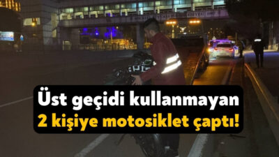 Kocaeli'de yaklaşık 30 metre uzaklıktaki üst geçidi kullanmayıp yolun karşısına