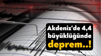 Muğla'nın Marmaris ilçesinin Akdeniz açıklarında, 4.4 büyüklüğünde deprem meydana geldi