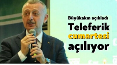Kocaeli Büyükşehir Belediye Başkanı Tahir Büyükakın, teleferiğin ilk binişinin bu