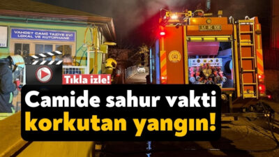 Kocaeli’nin Dilovası ilçesinde sahur vakti bir camide çıkan yangın vatandaşlara