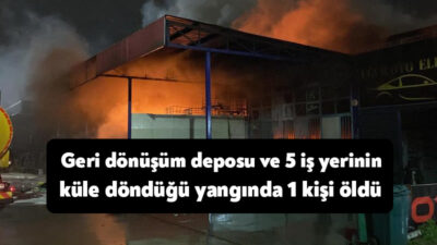 Kocaeli’nin Başiskele ilçesinde sanayi sitesindeki bir geri dönüşüm deposunda çıkan
