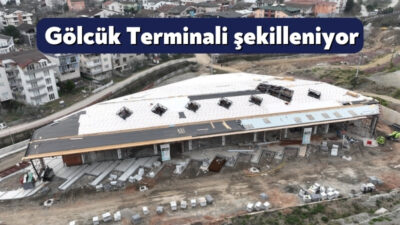 Gölcük'te inşa edilen yeni terminal binasında çalışmalar hızlı ilerliyor.
