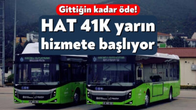 Kocaeli Büyükşehir Belediyesi "gittiğin kadar öde" sistemiyle Hat 41K'yı devreye