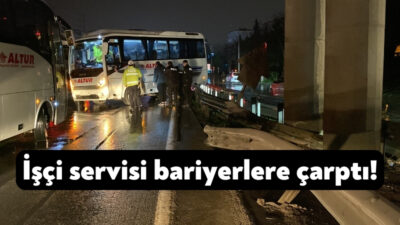 Kocaeli’nin İzmit ilçesinde yağmur sebebiyle kayganlaşan yolda sürücüsünün kontrolünden çıkan