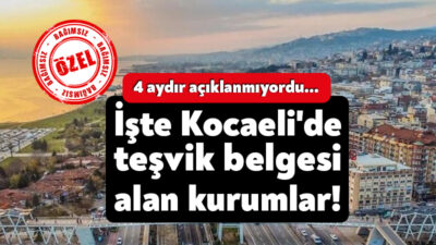 Kocaeli'de 2023 yılının son 4 ayında 164 firma ve kurum
