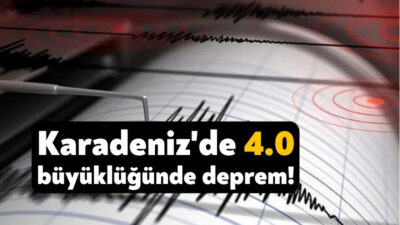 Karadeniz'de 4.0 büyüklüğünde deprem meydana geldi. Merkez üssü Samsun Körfezi-Atakum