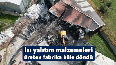 Kocaeli'nin Gebze ilçesinde ısı yalıtım malzemeleri üreten fabrikada çıkan yangın