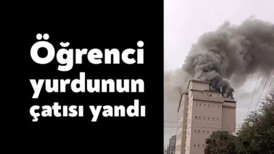 Kocaeli'nin Çayırova ilçesinde erkek öğrenci yurdunun çatısında çıkan yangın, itfaiye
