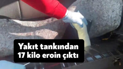 TEM Otoyolu'nun Kocaeli geçişinde durdurulan otomobilin yakıt tankına gizlenmiş 17