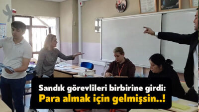 İzmit Ulugazi İlkokulu’nda sandık görevlileri birbirine girdi. Sözlü olarak bağır