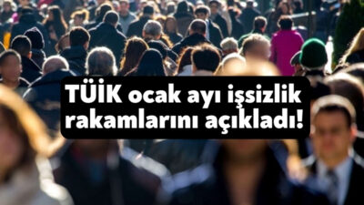 TÜİK'e göre, Türkiye'de işsizlik oranı, ocakta bir önceki aya göre
