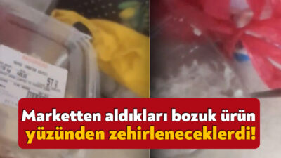 Gebze’de bulunan marketten meze alan bir vatandaş eve geldiğinde ürünlerin