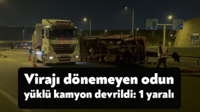 Kuzey Marmara Otoyolu’nun Kocaeli geçişi D-100 bağlantı yolunda virajı dönemeyen