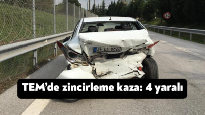 TEM Otoyolu’nun Kocaeli geçişinde 4 aracın karıştığı zincirleme trafik kazasında
