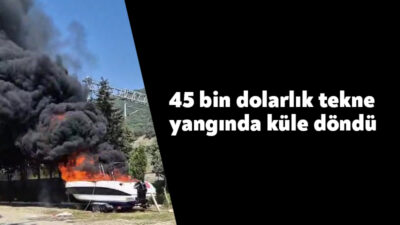 Kocaeli'nin Körfez ilçesinde yaklaşık 45 bin dolar değerindeki tekne alevlere