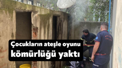 Kocaeli'nin Gebze ilçesinde ateşle oynayan çocuklar kömürlüğün yanmasına sebep oldu.
