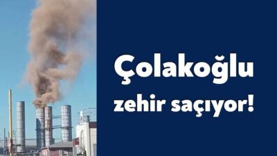 Kocaeli’nin Dilovası ilçesinde üretim yapan iki büyük firmanın bacasından çıkan