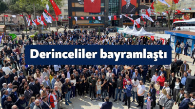 Ramazan Bayramı’nın ilk gününde Kent Meydanı’nda düzenlenen bayramlaşma töreninde konuşan