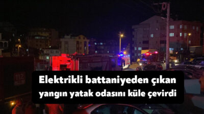 Kocaeli'nin Gebze ilçesinde elektrikli battaniyeden çıkan yangın yatak odasını küle
