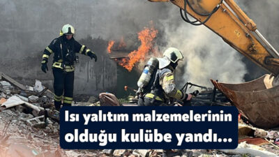 Kocaeli'nin İzmit ilçesinde ısı yalıtım malzemelerinin olduğu kulübede yangın çıktı.