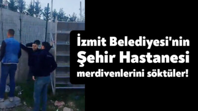 İzmit Belediyesi'nin Şehir Hastanesi'ne kolay ulaşım için inşa ettiği merdiveni