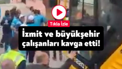 İzmit Tavşantepe'de İzmit Belediyesi işçileri ile Kocaeli Büyükşehir Belediyesi işçileri