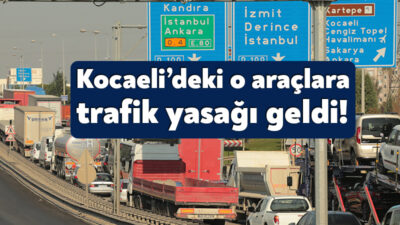 Kocaeli'de bayram tatili dönüşünde trafik kazalarının önüne geçmek amacıyla kamyon,