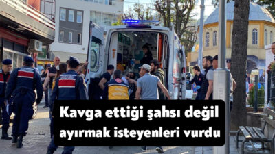 Kocaeli’nin Başiskele ilçesinde tartışan şahısları ayırmak isteyen 2 kişi silahla