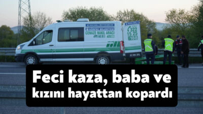 Kuzey Marmara Otoyolu’nun Kocaeli geçişinde otomobile arkadan çarpan kamyonetin devrilmesi