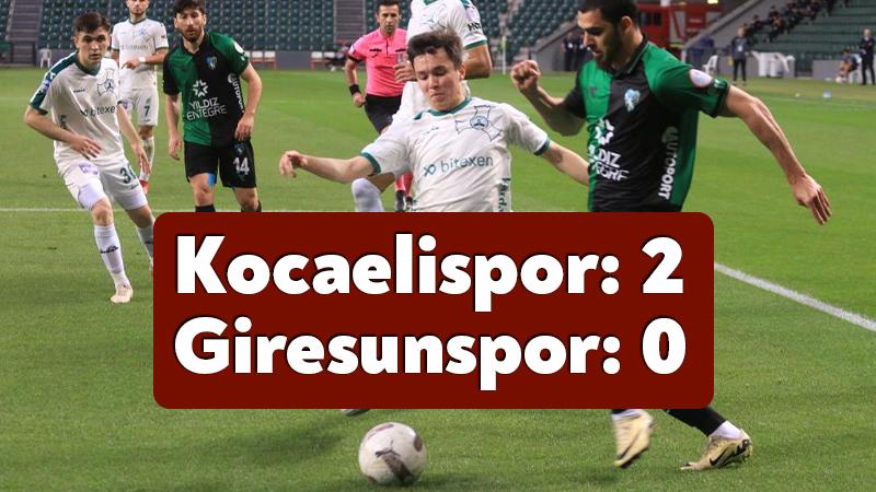 Trendyol 1. Lig: Kocaelispor: 2 – Giresunspor: 0