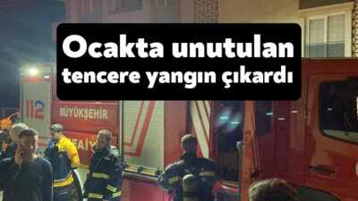 Kocaeli’nin Gebze ilçesinde altı yanan ocakta unutulan tencerenin tutuşması neticesinde