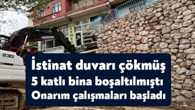 Kocaeli'nin İzmit ilçesinde dün gece istinat duvarının çökmesinin ardından 5