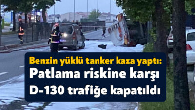 Kocaeli'nin Gölcük ilçesi D-130 Karayolu'nda seyir halinde olan benzin yüklü