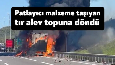 Kuzey Marmara Otoyolu (KMO) Kocaeli-İstanbul sınırında patlayıcı malzeme taşıdığı öğrenilen