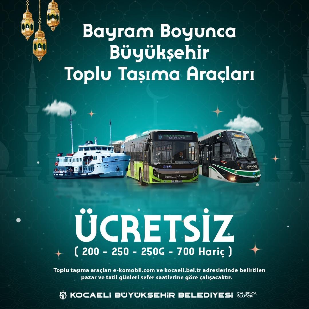 Ramazan Bayrami Kocaeli ucretsiz tasima