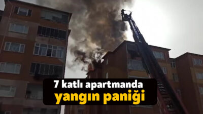 Gebze'de 7 katlı apartmanın çatı katı alev alev yandı. İzolasyon