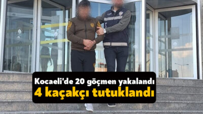 Kocaeli'de yapılan operasyonda 20 düzensiz göçmen yakalanırken, göçmen kaçakçılığı yapan